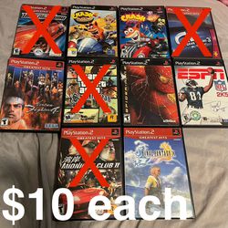 PS2 games $10 each