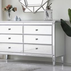 Glass 6 Drawer Dresser