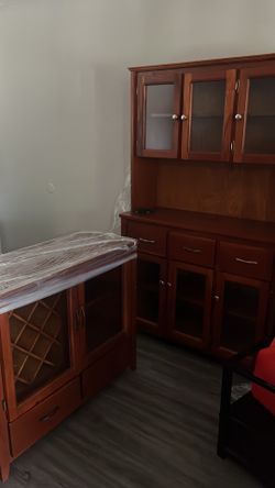 Cherrywood Home Wood Hutch Set