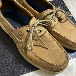 SPERRY TOP SIDER Men’s Authentic Original Leather Boat Shoes Brown Color Size 10.5M