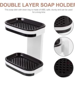 Double Layer Soap Box Soap Draining Tray Soap Dish r