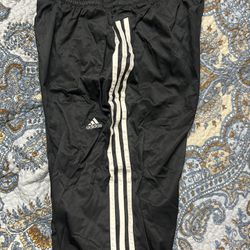 Black With White Stripes Size Large Adidas Pants