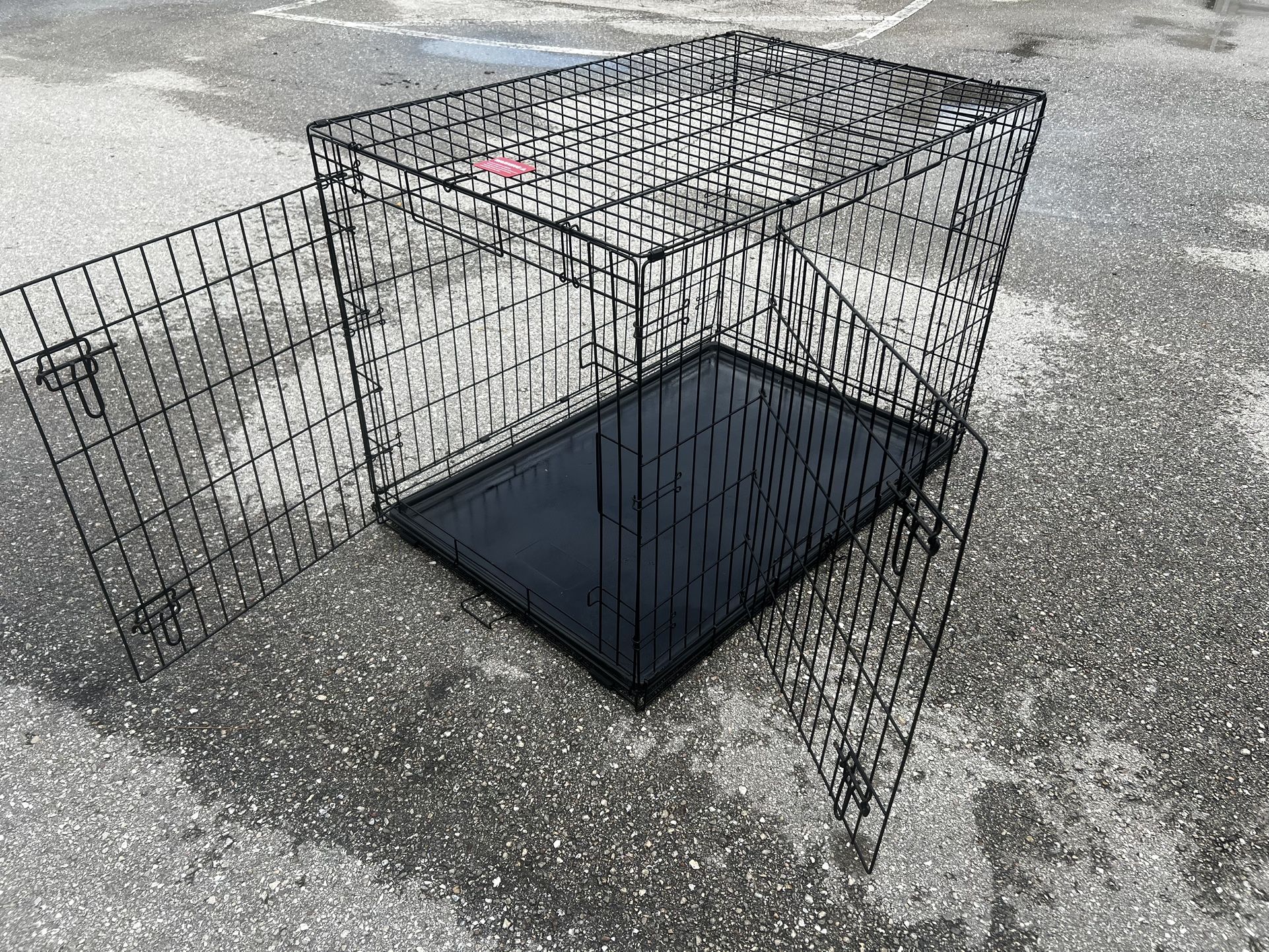 42x28x31in Extra Large Black Metal Double Door Dog Pet Animal Cage Containment Crate! Great for dogs 70-90lbs