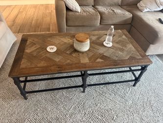 Rustic Wood and Metal Coffee Table