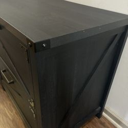 Modern FarmHouse Black Lateral File Cabinet 