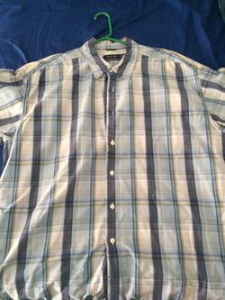 Blue button up shirt sleeve