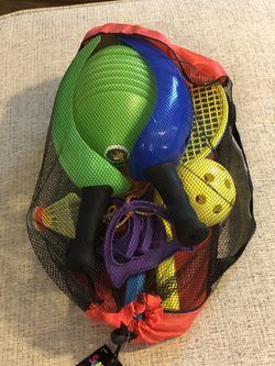 Frisbee, Zip Line Football, Scoop Ball and Tennis 