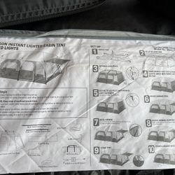 10-Person Instant Lighted Cabin Tent W/led Lights