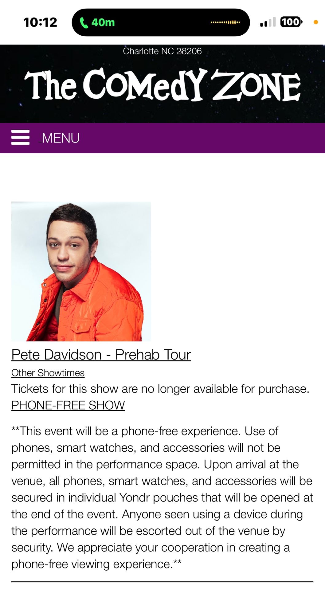 Pete Davidson Charlotte Comedy Zone 3/14 And 3/17 