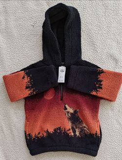 Abercrombie Kids Sherpa Hoodie Wolf  Half Zip -  Boys - Size 7/8