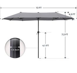 13 FT Double-Sided Outdoor Patio Umbrella