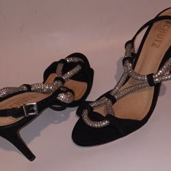 Schutz Heels Black & Silver