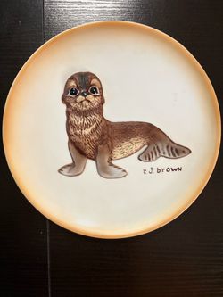 R.J. Brown Seal Pup Decorative Collector Plate