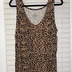 Rue21 + NWOT Cheetah Print Tan Favorite V-Neck Tank Top Size 2X