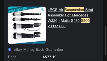 4pc air suspension Mercedes s500
