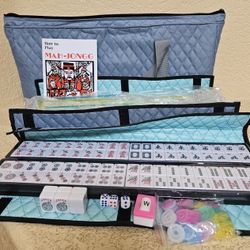American Mahjong Game Set - Pearl Gray Quilted Soft Bag- New