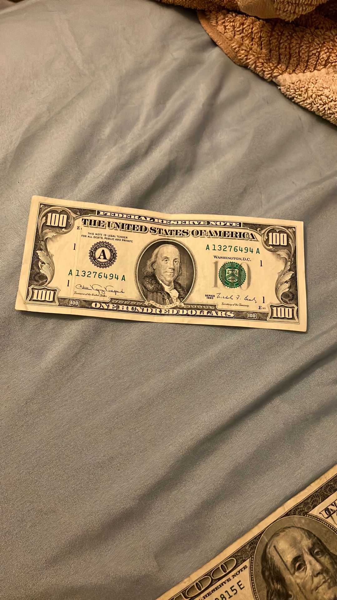 series 1990 $100 bill 