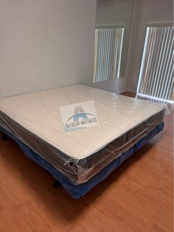 King mattress regular and box spring set (2pc - brand new)
