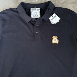 NEW Moschino AUTHENTIC Men’s Teddy Bear Polo Shirt - Black Size Large/ 40