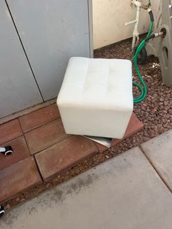 Fax leather stool or ottoman