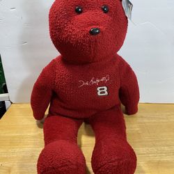 Dale Earnhardt Large Red Bear Jr plush 23 Karat Gold'n Bears Racing Race Car #8