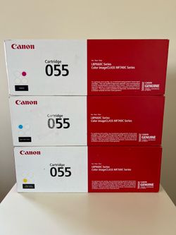 Canon Genuine 055 CMY Color Toner Cartridge Set, Cyan Magenta & Yellow 3-Pack