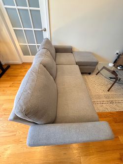 Gray Fabric Sectional Sofa with Chaise