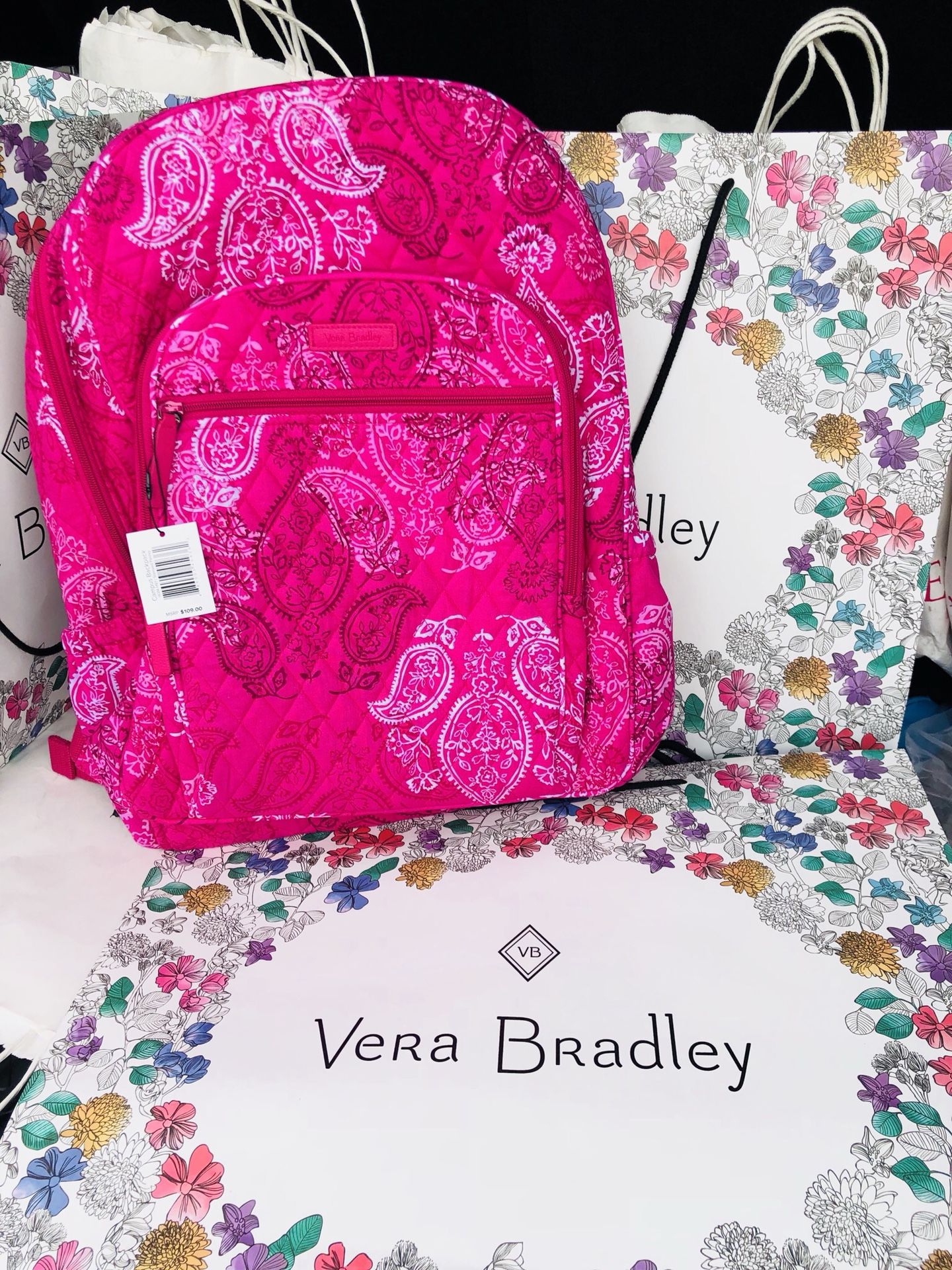 Vera Bradley Backpack Stamped Paisley