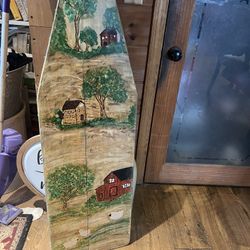 Hand painted wooden ironing board