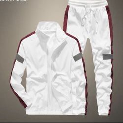 Mens Jacket Jogger Hoodie Set (Large)