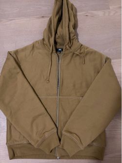 Stussy Double Face Label Zip Hoodie 'Olive'