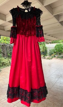 Scott McClintock Vintage Red Black Gothic Victorian Costume Dress S XS Halloween