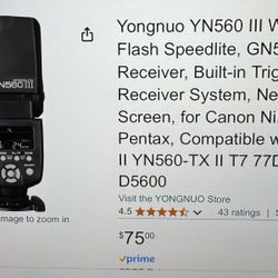 Yongnuo YN560 WirlessFlash Speedlite