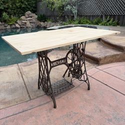 Cast Iron & Wood Accent Table