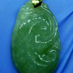 Burmese icy type A jadeite jade pendant lucky Ruyi.