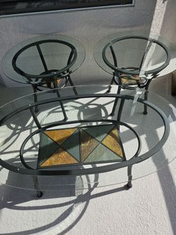Outdoor glass tables