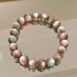 Original ice berry thin clever bracelet fine glitter pink brown resin beads fade dream beaded rose Madagascar