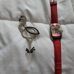 Flamingo CleatrStone Brooch