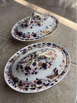 Rare Pair Antique Coalport AD 1750 A.B. Daniell & Son Porcelain