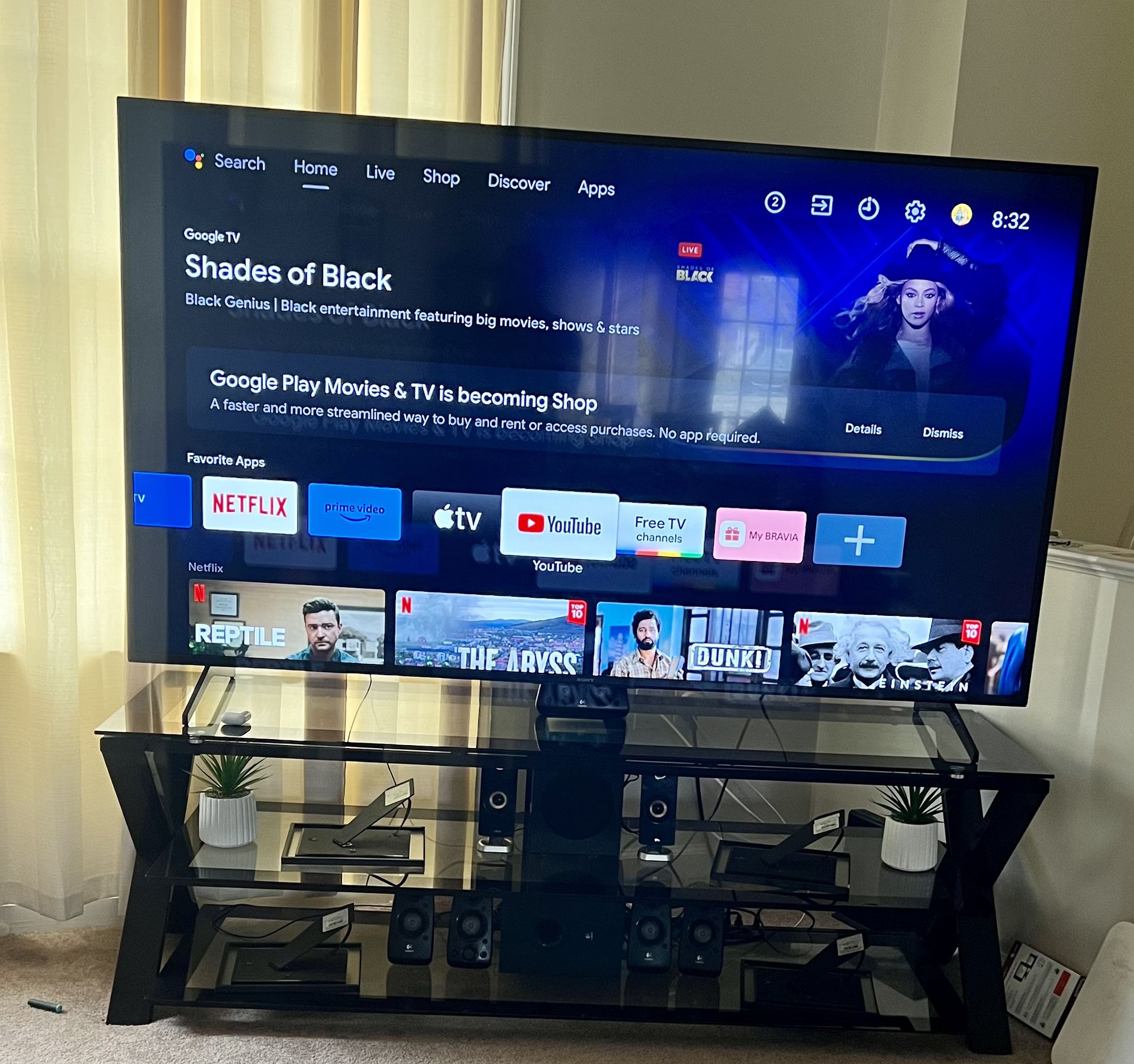 Sony 75” TV With Table