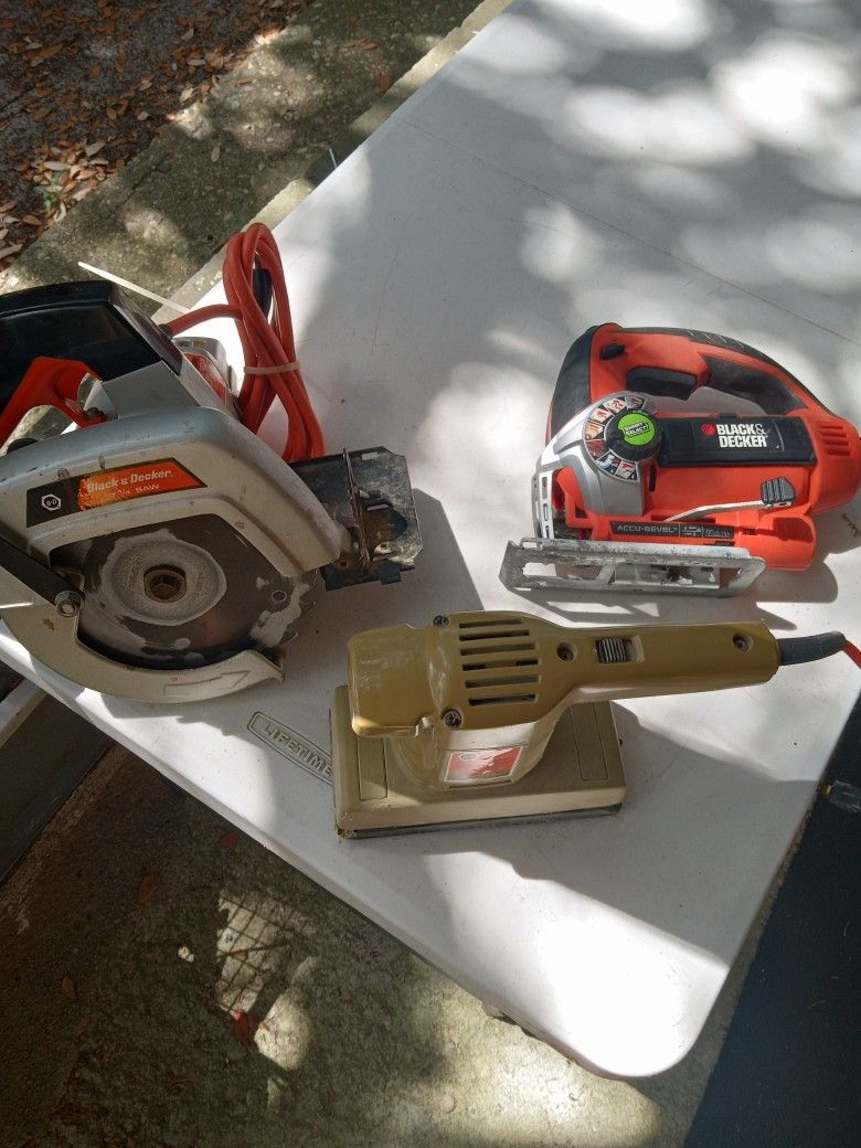 BLACK & DECKER CIRCULAR SAW, JIG SAW, FINISHING SANDER