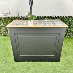 4ft Foldable Black Table Charcuterie Cart Mini Pancake Cart Snack Bar Esquite Bar Catering Carts New For Sale 