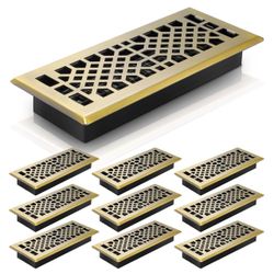 MorningRo 10 Pack 4x12 Inches Heavy Duty Walkable Floor Register | Adjustable Airflow, Tool-Free Installation, Decorative Floor Vent Covers For Home A