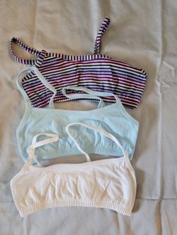 New Girls Fruit of the Loom Spaghetti Strap Sports Bras 3-Pack Size 30 (6 6x)