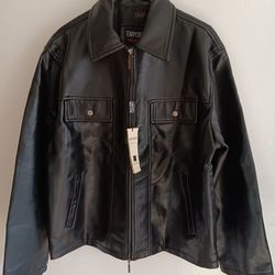 New Emporio Dello Stile Men's Black Leather Jacket