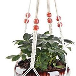 Macrame Plant Hanger, Hanging Planter Basket with Hook Handmade Hanging Plant Holder for Indoor Outdoor Garden Home Decor