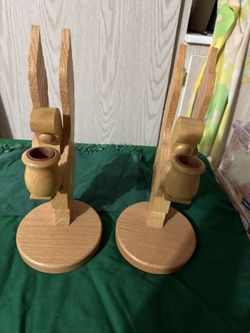 Wooden Angel Candle Holders