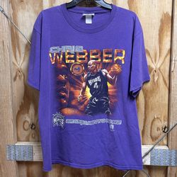 RARE Vintage NBA Sacramento Kings Chris Webber COIN Tee