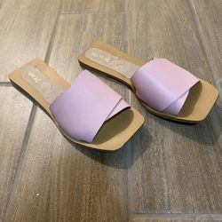 Pink Flat Sandals Leather Size 9