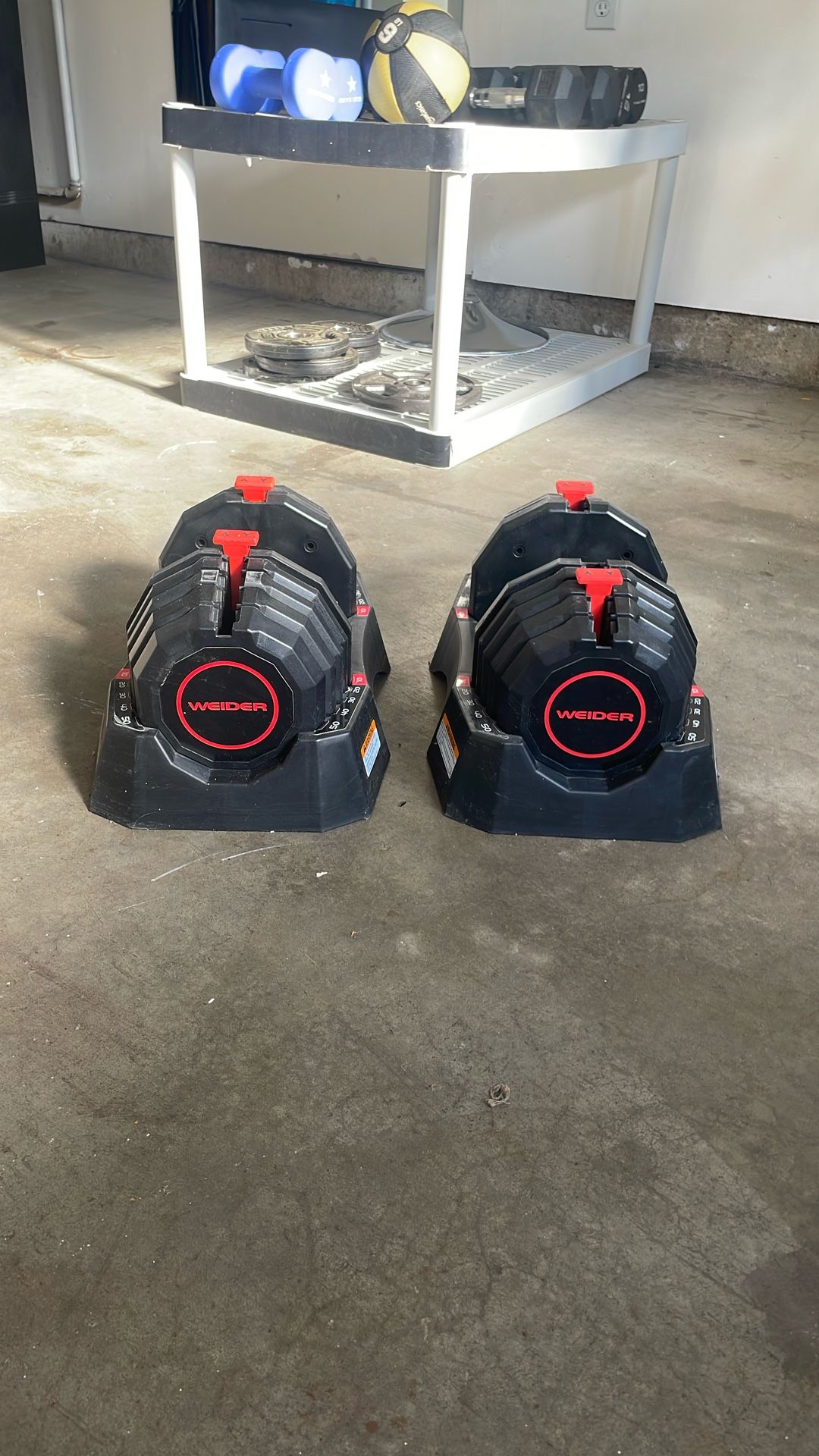 Weider Adjustable 50lb Weight And Storage Set